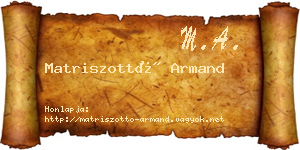 Matriszottó Armand névjegykártya
